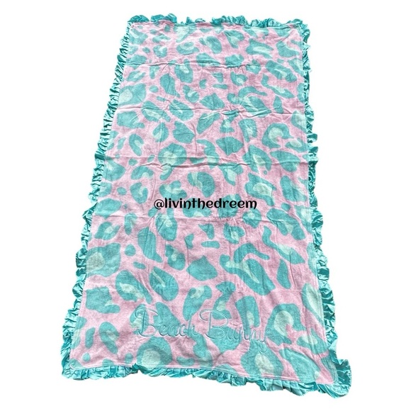Beach Bunny Cherry Blossom Aqua Leopard Beach Towel - Picture 5 of 6